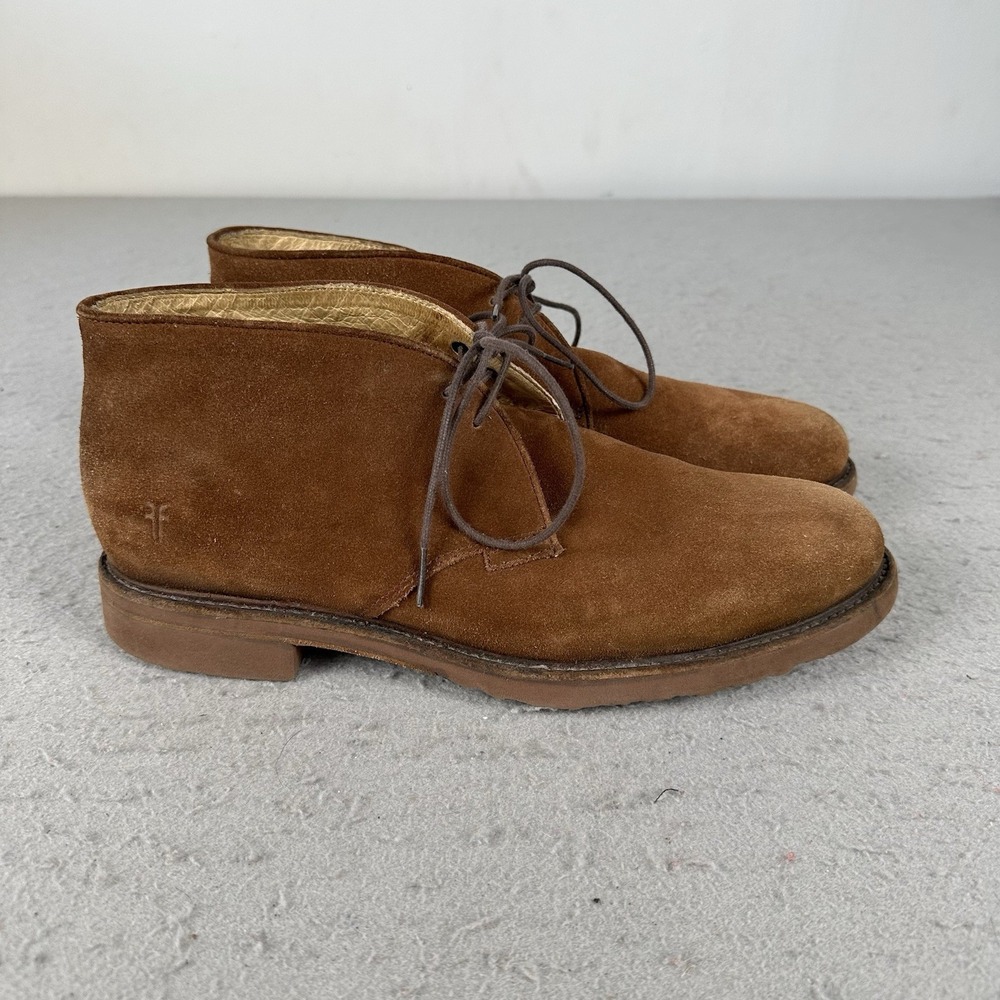 Frye Chukka Boots Suede Brown Ankle Shoes Men's 10.5D Preppy Indie